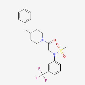 molecular formula C22H25F3N2O3S B3932835 N-[2-(4-benzyl-1-piperidinyl)-2-oxoethyl]-N-[3-(trifluoromethyl)phenyl]methanesulfonamide 