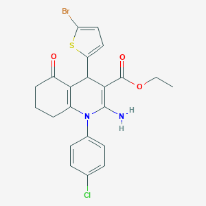 molecular formula C22H20BrClN2O3S B393284 Ethyl 2-amino-4-(5-bromo-2-thienyl)-1-(4-chlorophenyl)-5-oxo-1,4,5,6,7,8-hexahydro-3-quinolinecarboxylate 