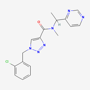 molecular formula C17H17ClN6O B3932860 1-(2-chlorobenzyl)-N-methyl-N-[1-(4-pyrimidinyl)ethyl]-1H-1,2,3-triazole-4-carboxamide 
