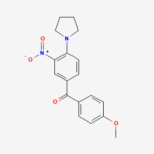 molecular formula C18H18N2O4 B3932878 (4-methoxyphenyl)[3-nitro-4-(1-pyrrolidinyl)phenyl]methanone 