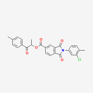 molecular formula C26H20ClNO5 B3932883 1-methyl-2-(4-methylphenyl)-2-oxoethyl 2-(3-chloro-4-methylphenyl)-1,3-dioxo-5-isoindolinecarboxylate 