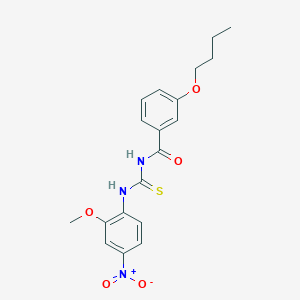 molecular formula C19H21N3O5S B3932890 3-butoxy-N-{[(2-methoxy-4-nitrophenyl)amino]carbonothioyl}benzamide 