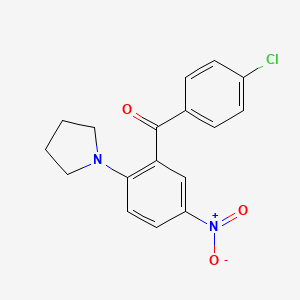 molecular formula C17H15ClN2O3 B3932896 (4-chlorophenyl)[5-nitro-2-(1-pyrrolidinyl)phenyl]methanone 