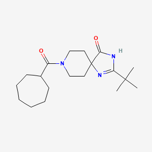molecular formula C19H31N3O2 B3932903 2-tert-butyl-8-(cycloheptylcarbonyl)-1,3,8-triazaspiro[4.5]dec-1-en-4-one 