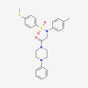 molecular formula C26H29N3O3S2 B3932913 N-(4-methylphenyl)-4-(methylthio)-N-[2-oxo-2-(4-phenyl-1-piperazinyl)ethyl]benzenesulfonamide CAS No. 6437-64-5