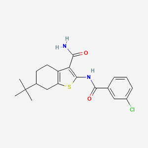 molecular formula C20H23ClN2O2S B3932916 6-tert-butyl-2-[(3-chlorobenzoyl)amino]-4,5,6,7-tetrahydro-1-benzothiophene-3-carboxamide 