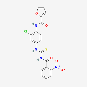 molecular formula C19H13ClN4O5S B3932922 N-[2-chloro-4-({[(2-nitrobenzoyl)amino]carbonothioyl}amino)phenyl]-2-furamide 