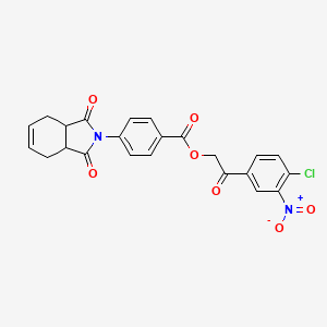 molecular formula C23H17ClN2O7 B3932930 2-(4-chloro-3-nitrophenyl)-2-oxoethyl 4-(1,3-dioxo-1,3,3a,4,7,7a-hexahydro-2H-isoindol-2-yl)benzoate 