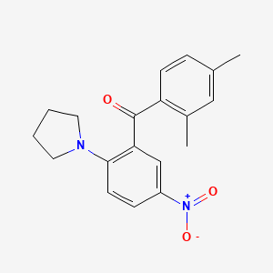 molecular formula C19H20N2O3 B3932940 (2,4-dimethylphenyl)[5-nitro-2-(1-pyrrolidinyl)phenyl]methanone 