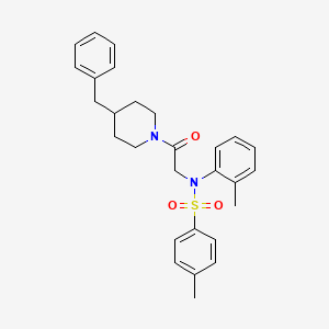 molecular formula C28H32N2O3S B3932955 N-[2-(4-benzyl-1-piperidinyl)-2-oxoethyl]-4-methyl-N-(2-methylphenyl)benzenesulfonamide 
