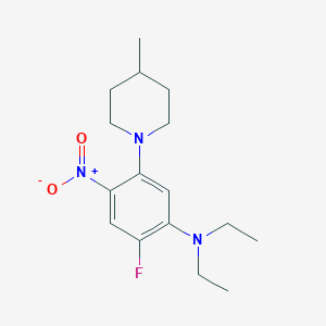 molecular formula C16H24FN3O2 B3932964 N,N-diethyl-2-fluoro-5-(4-methyl-1-piperidinyl)-4-nitroaniline 