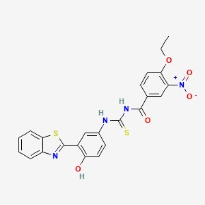 molecular formula C23H18N4O5S2 B3932978 N-({[3-(1,3-benzothiazol-2-yl)-4-hydroxyphenyl]amino}carbonothioyl)-4-ethoxy-3-nitrobenzamide 