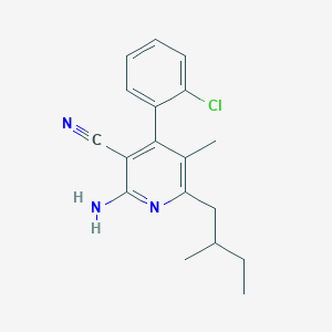 2-amino-4-(2-chlorophenyl)-5-methyl-6-(2-methylbutyl)nicotinonitrile