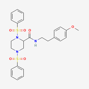 N-[2-(4-methoxyphenyl)ethyl]-1,4-bis(phenylsulfonyl)-2-piperazinecarboxamide