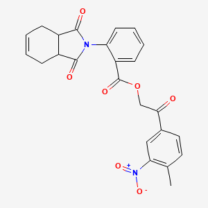 molecular formula C24H20N2O7 B3933007 2-(4-methyl-3-nitrophenyl)-2-oxoethyl 2-(1,3-dioxo-1,3,3a,4,7,7a-hexahydro-2H-isoindol-2-yl)benzoate 