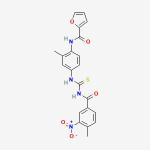 molecular formula C21H18N4O5S B3933012 N-[2-methyl-4-({[(4-methyl-3-nitrobenzoyl)amino]carbonothioyl}amino)phenyl]-2-furamide 