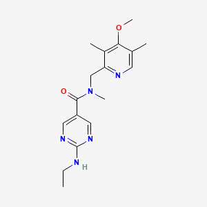 molecular formula C17H23N5O2 B3933027 2-(ethylamino)-N-[(4-methoxy-3,5-dimethylpyridin-2-yl)methyl]-N-methylpyrimidine-5-carboxamide 