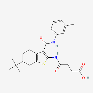 molecular formula C24H30N2O4S B3933037 4-[(6-tert-butyl-3-{[(3-methylphenyl)amino]carbonyl}-4,5,6,7-tetrahydro-1-benzothien-2-yl)amino]-4-oxobutanoic acid 