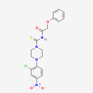 molecular formula C19H19ClN4O4S B3933041 N-{[4-(2-chloro-4-nitrophenyl)-1-piperazinyl]carbonothioyl}-2-phenoxyacetamide 
