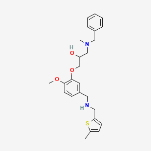 molecular formula C25H32N2O3S B3933048 1-[benzyl(methyl)amino]-3-[2-methoxy-5-({[(5-methyl-2-thienyl)methyl]amino}methyl)phenoxy]-2-propanol 
