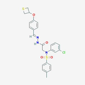 molecular formula C25H24ClN3O4S2 B393305 N-(3-CHLOROPHENYL)-4-METHYL-N-({N'-[(E)-[4-(THIETAN-3-YLOXY)PHENYL]METHYLIDENE]HYDRAZINECARBONYL}METHYL)BENZENE-1-SULFONAMIDE 