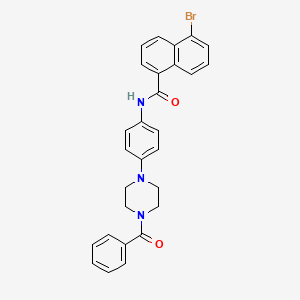 molecular formula C28H24BrN3O2 B3933056 N-[4-(4-benzoyl-1-piperazinyl)phenyl]-5-bromo-1-naphthamide 