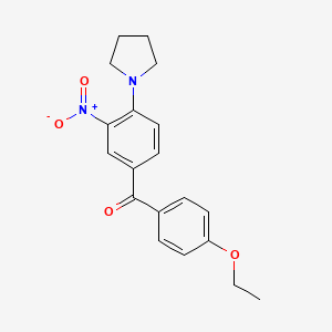 molecular formula C19H20N2O4 B3933069 (4-ethoxyphenyl)[3-nitro-4-(1-pyrrolidinyl)phenyl]methanone 
