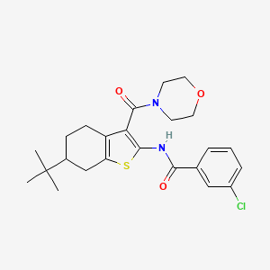 molecular formula C24H29ClN2O3S B3933078 N-[6-tert-butyl-3-(4-morpholinylcarbonyl)-4,5,6,7-tetrahydro-1-benzothien-2-yl]-3-chlorobenzamide 