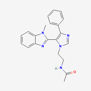 molecular formula C21H21N5O B3933098 N-{2-[5-(1-methyl-1H-benzimidazol-2-yl)-4-phenyl-1H-imidazol-1-yl]ethyl}acetamide 