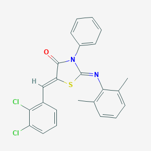 molecular formula C24H18Cl2N2OS B393312 5-(2,3-Dichlorobenzylidene)-2-[(2,6-dimethylphenyl)imino]-3-phenyl-1,3-thiazolidin-4-one 