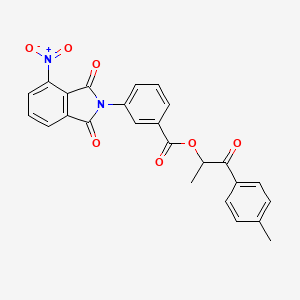 molecular formula C25H18N2O7 B3933120 1-methyl-2-(4-methylphenyl)-2-oxoethyl 3-(4-nitro-1,3-dioxo-1,3-dihydro-2H-isoindol-2-yl)benzoate 