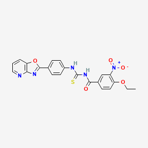 molecular formula C22H17N5O5S B3933132 4-ethoxy-3-nitro-N-{[(4-[1,3]oxazolo[4,5-b]pyridin-2-ylphenyl)amino]carbonothioyl}benzamide CAS No. 6439-98-1