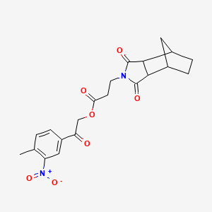 2-(4-methyl-3-nitrophenyl)-2-oxoethyl 3-(3,5-dioxo-4-azatricyclo[5.2.1.0~2,6~]dec-4-yl)propanoate