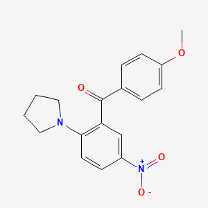 molecular formula C18H18N2O4 B3933153 (4-methoxyphenyl)[5-nitro-2-(1-pyrrolidinyl)phenyl]methanone 