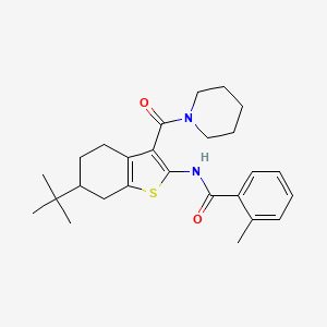 molecular formula C26H34N2O2S B3933157 N-[6-tert-butyl-3-(1-piperidinylcarbonyl)-4,5,6,7-tetrahydro-1-benzothien-2-yl]-2-methylbenzamide 