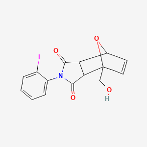 molecular formula C15H12INO4 B3933164 1-(hydroxymethyl)-4-(2-iodophenyl)-10-oxa-4-azatricyclo[5.2.1.0~2,6~]dec-8-ene-3,5-dione 