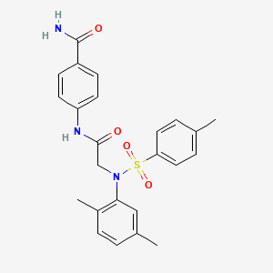 molecular formula C24H25N3O4S B3933174 4-({N-(2,5-dimethylphenyl)-N-[(4-methylphenyl)sulfonyl]glycyl}amino)benzamide 