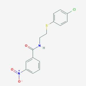 molecular formula C15H13ClN2O3S B3933179 N-{2-[(4-chlorophenyl)thio]ethyl}-3-nitrobenzamide 