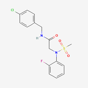 molecular formula C16H16ClFN2O3S B3933184 N~1~-(4-chlorobenzyl)-N~2~-(2-fluorophenyl)-N~2~-(methylsulfonyl)glycinamide 