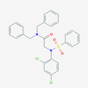molecular formula C28H24Cl2N2O3S B393320 N,N-dibenzyl-2-[2,4-dichloro(phenylsulfonyl)anilino]acetamide 