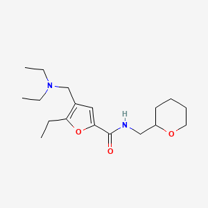 molecular formula C18H30N2O3 B3933209 4-[(diethylamino)methyl]-5-ethyl-N-(tetrahydro-2H-pyran-2-ylmethyl)-2-furamide 