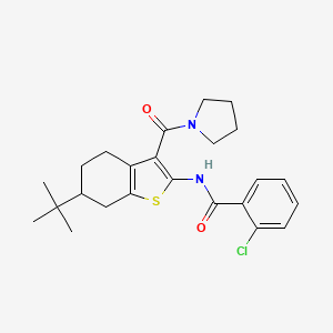 molecular formula C24H29ClN2O2S B3933220 N-[6-tert-butyl-3-(1-pyrrolidinylcarbonyl)-4,5,6,7-tetrahydro-1-benzothien-2-yl]-2-chlorobenzamide 