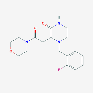 molecular formula C17H22FN3O3 B3933234 4-(2-fluorobenzyl)-3-[2-(4-morpholinyl)-2-oxoethyl]-2-piperazinone 