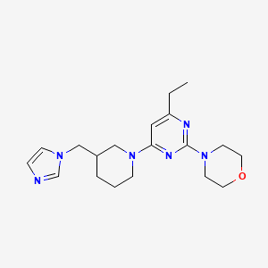 molecular formula C19H28N6O B3933235 4-{4-ethyl-6-[3-(1H-imidazol-1-ylmethyl)piperidin-1-yl]pyrimidin-2-yl}morpholine 