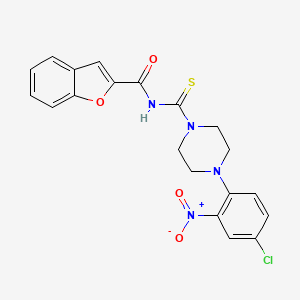 molecular formula C20H17ClN4O4S B3933261 N-{[4-(4-chloro-2-nitrophenyl)-1-piperazinyl]carbonothioyl}-1-benzofuran-2-carboxamide 