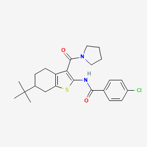 molecular formula C24H29ClN2O2S B3933274 N-[6-tert-butyl-3-(1-pyrrolidinylcarbonyl)-4,5,6,7-tetrahydro-1-benzothien-2-yl]-4-chlorobenzamide 