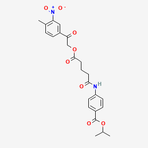 molecular formula C24H26N2O8 B3933281 isopropyl 4-({5-[2-(4-methyl-3-nitrophenyl)-2-oxoethoxy]-5-oxopentanoyl}amino)benzoate 