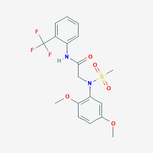 molecular formula C18H19F3N2O5S B3933287 N~2~-(2,5-dimethoxyphenyl)-N~2~-(methylsulfonyl)-N~1~-[2-(trifluoromethyl)phenyl]glycinamide 