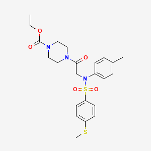 molecular formula C23H29N3O5S2 B3933289 ethyl 4-(N-(4-methylphenyl)-N-{[4-(methylthio)phenyl]sulfonyl}glycyl)-1-piperazinecarboxylate 
