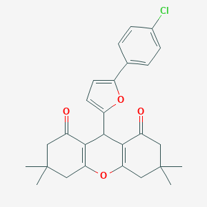 molecular formula C27H27ClO4 B393329 9-[5-(4-chlorophenyl)-2-furyl]-3,3,6,6-tetramethyl-3,4,5,6,7,9-hexahydro-1H-xanthene-1,8(2H)-dione 
